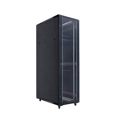 China Factory Made Glass Server Mesh Server Room Metal Door Cabinet 36U 42U Standard 2m Low Current Network Cabinet High Door for sale