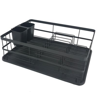 China Minimalist Kitchen Black High Quality Coated Stainless Steel Plate Clothes Rack Cup Holder Cutlery Spoon Fork Storage Rack for sale