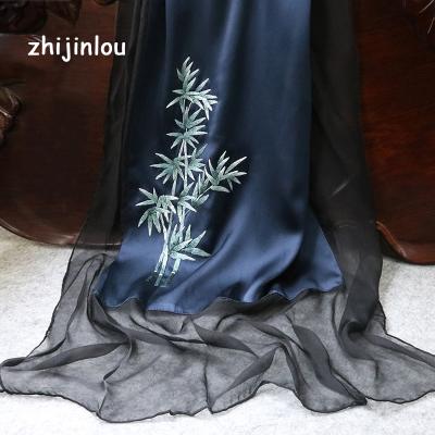 China Zhijinlou New Elegant Design Embroidery Silk Scarves For Women for sale