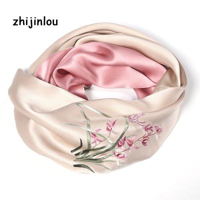 China Zhijinlou Embroidery 100% Silk Wholesale Silk Scarves For Women for sale