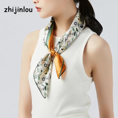 China Hot Sale New Style Hijab Party Zhijinlou Digital Print Custom Design 100% Silk Scarf Square Scarf for sale