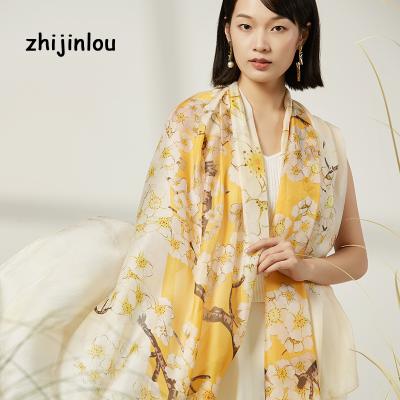 China New Large Designer Scarf BrandsHigh-quality Casual Chinese Silk Scarf Famous Zhijinlou Silk Scarf for sale