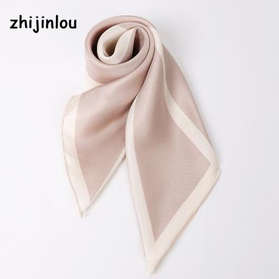 China Zhijinlou factory sale new design ladies small casual pure silk simple silk handkerchief 65*65cm square scarves for sale