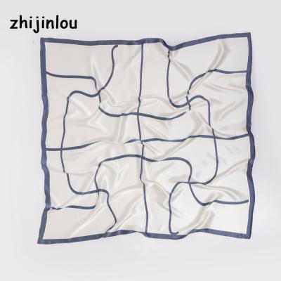 China Zhijinlou Casual Natural Silk Scarves Custom Design Brand 85*85 Screen Printing Square Silk Scarves for sale