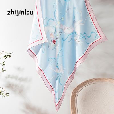 China 14MM Elegant Design Small Square Silk Satin Scarves Custom Digital Printed Silk for sale