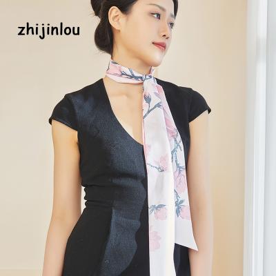 China Best Selling Silk Scarf Long New Design Silk Scarf High Quality Pure Silk Long Scarf Ladies Wrap for sale