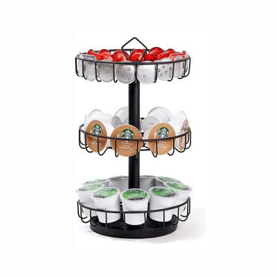 China Metal Swivel Wire 360 ​​Degree Rotating Coffee Pod Holder For Nespresso K Pods Pod Storage for sale