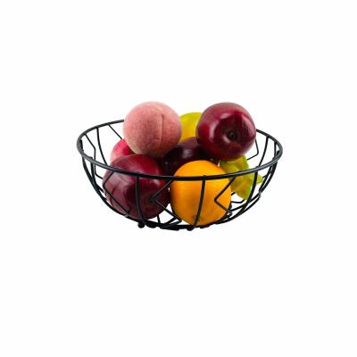 China Viable Metal Matte Black Wire Food Fruit Baskets Storage Vegetable Basket for sale