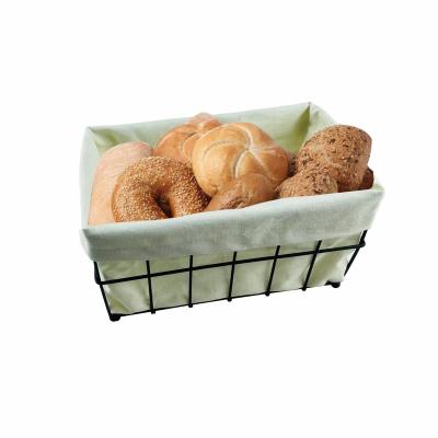 China Sustainable Kitchen Metal Wire Bread Serving Desktop Basket For Breads, Desserts, And Fruit for sale