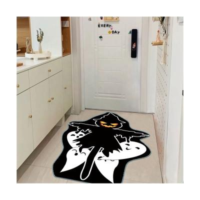 China Stain Resistant Creative Halloween Personalized Pattern Door Mat Amazing Customized Shape Rugs For Home Decor Animal Ghost Design Rug for sale