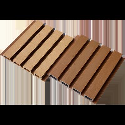 China Wholesale waterproof wpc waterproof wall panel with 4 holes Great Wall cladding exterior decoration wooden facade K220-25B for sale