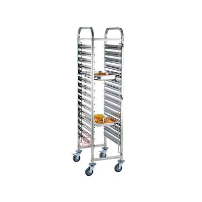 China GN Commercial Pan Hotel Factory Price Push Cart Trolley Equipment Stainless Steel for GN 1/1 Pan Cart (16pan) for sale