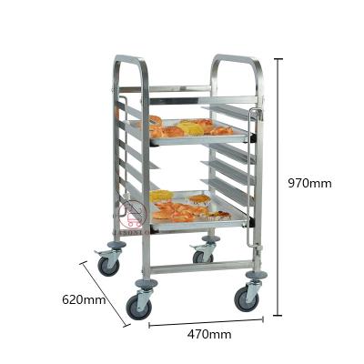 China Hotel Trolley For Bakeries For Bake Cake 60*40cm Pan Shop Bakery Rack Cooling Baking Trolley (6 Pan) for sale