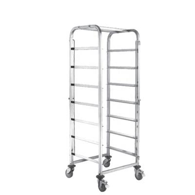 China Hotel 7-Tier Rack Cart Double Tiers To Hold Dishwasher Baskets For Cup Frame Trolley Mug Rack (7 Pan) for sale