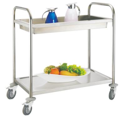 China Round Hotel Tube Glade Trolley Collecting Stainless Steel Trolley For Kitchen Food Tray Dish Hotel for sale