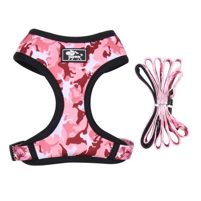 China Lights Wholesale Hot Selling Breathable Reflective Adjustable Pet Harness Dog Harness Set for sale