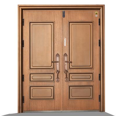 China Customized anti-theft hybrid double doors villa front entrance villa exterior main villa entrance door for sale