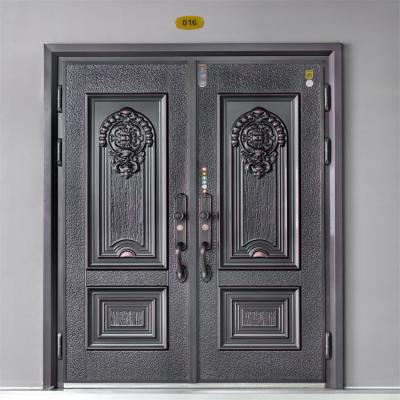 China Customized anti-theft villa door wrought iron front doors main door double sound proof villa door arch sound proof steel designs for sale