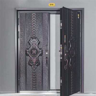 China Customized anti-theft base track entrance swing villa door exterior decorate arches villa entrance iron door for sale