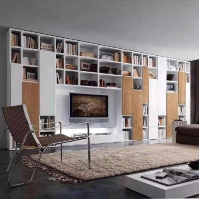 China (Height) Adjustable Book Shelter Wooden Bookcase Customized Height With Silding Door TV Cabinet for sale