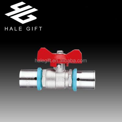 China General High Pressure Brass Gas Valve Gas Butterfly Ball Valve Press Valve for sale