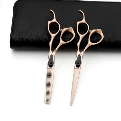 China Professional Hair Cutting Scissors Rose Gold Hair Salon Shear Hairdressing Scissors Thinning Thinning Tool Kit for sale