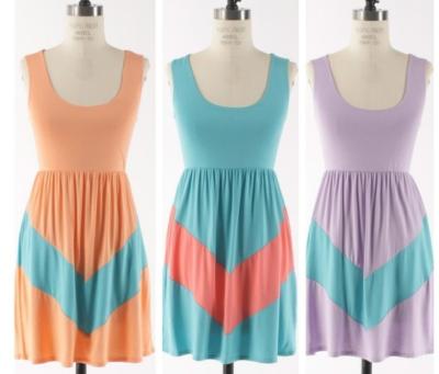 China Summer Rayon Pastel Chevron Print Mini Dresses For Juniors With Round Neck for sale