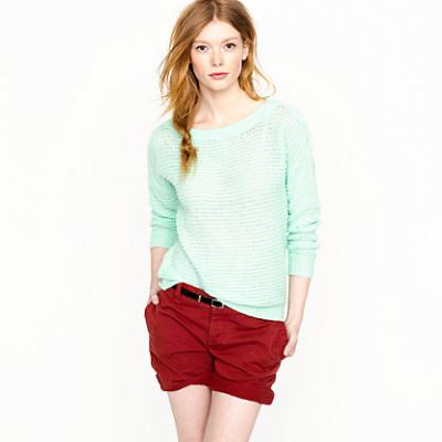 China Cashmere Open Stitch Boatneck Womens Knitted Sweaters For Fall / Spring , Aqua for sale