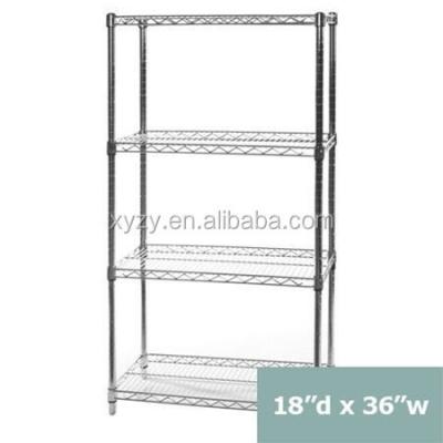 China Steel Wire Stocked Mesh Shelving , Chrome Wire NSF Certification 4 Tier Light Duty Household Storage Shelf for sale