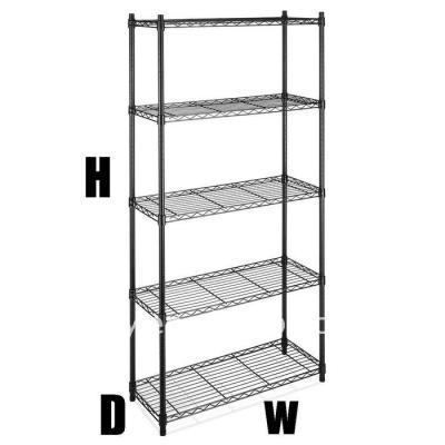 China Sustainable Storage Shelving Rack Powder Black Wire Shelves Four Tier Epoxy Paint Surface Treatment With NSF Certification for sale