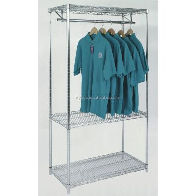 China Workable Hanger Wire Coat Chrome Kit Rack Garment Display Shelf Products for sale