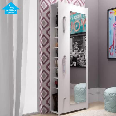 China New Design Extendable Furniture Mirror Shoe Cabinet Modern Wooden Storage Cabinet for sale