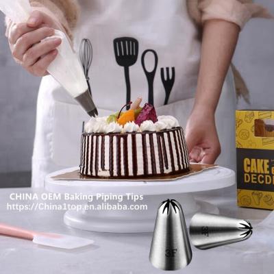 China CHINA OEM Factory 52# Baking Nozzle Sustainable Bakery Cream Buttercream Cake Pastry Icing Flower Piping Tip Cookie Tool Decoration for sale