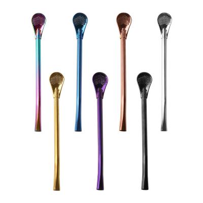 China Hot Selling Design Long Tea Scoop Spoon Single Disposable Golden Tea Spoon Long Tea Spoon for sale