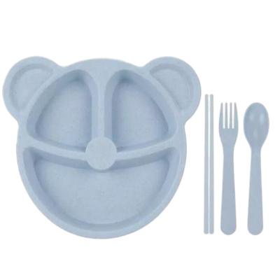 China China Factory Wholesale OEM Environmentally Degradable Wheat Dinnerware Sets For Kids With Separate Dinner Dishes for sale