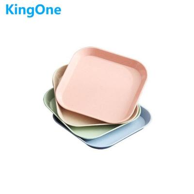 China OEM Viable Factory China Biodegradable Baby 15cm 6 Inch Wheat Straw Plates Plastic pp Melamine Dinnerware Place Plate Set Dish for sale