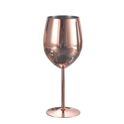 China China FACTORY 304 Stainless Steel Unbreakable 500ml Red Wine Tumbler Rose Gold Copper Glass Bar Cup Decoration Large Capacity for sale