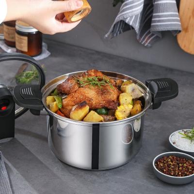 China FACTORY WHOLESALE OEM CHINA Amazon Workable Lid Lock Handle Low Pressure Low Pressure Vacuum Stainless Steel Quick Cooking Glass Stock Pot for sale