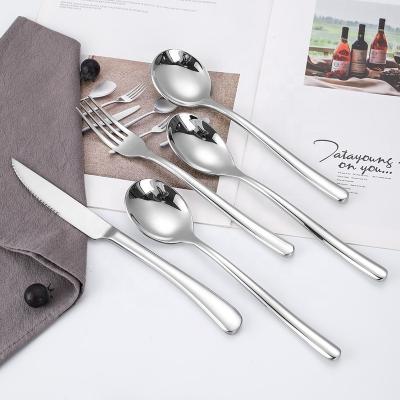 China Silver Western Stainless Steel 304 Stainless Steel Coffee& Tea Spoon Silver OEM FACTORY WHOLESALE Steak Knife Flatware Flatware Cutlery Set for sale