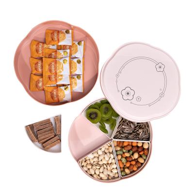 China Other Double Layer Seal Candy Box Grid Desktop Dried Fruit Box With Lid Wedding Household Fruit Dish Fruit Box for sale