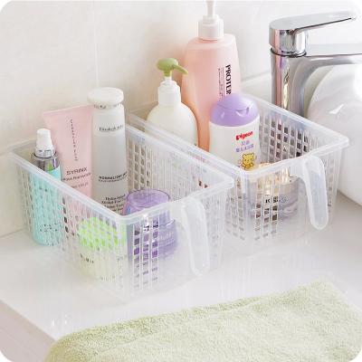 China 2021 new design viable good quality cheap kitchen transparent storage basket with handle for kitchen and bathroom for sale