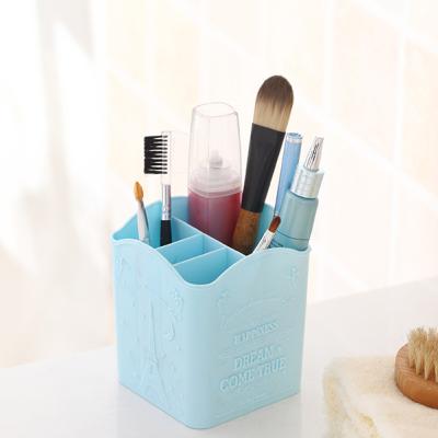 China Newest Three Colors Sustainable Eiffel Tower Style Art Pens Makeup Brushes Storage Holder Four Grid Storage Basket for sale