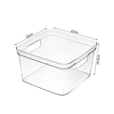 China PETDesktop Modern Plastic Square Storage Box Cosmetics Transparent Skin Care Products Organizing Box Snacks Play Storage Basket for sale