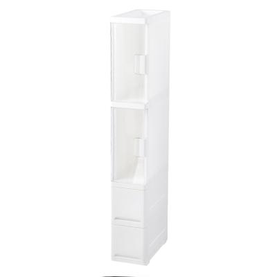 China Bathroom Plastic Modern Minimalist Ultra-Narrow Space Storage Cabinet Household Storage Rack Kitchen Drawer Ending Side Cabinet for sale