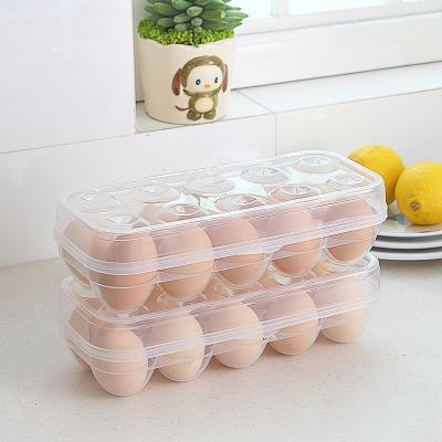 China 2021 Freshness Preservation Manufacturers Supply Transparent Plastic Household Kitchen Refrigerator Compartments Egg Storage Box for sale