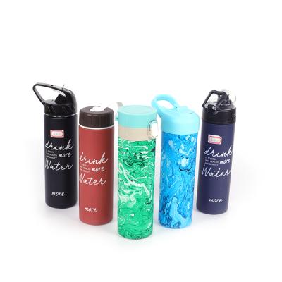 China Custom 2021 New Fashion Sustainable Creative Sports Water Bottles Colorful High Quality Plastic Water Bottles for sale