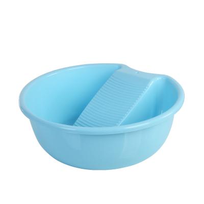 China Home Fashion Sustainable Plastic Non-slip Laundry Basin Convenient Basin With Washboard Washboard Basin Sink for sale