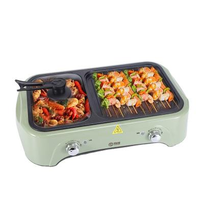 China Household Hot Sale Double Sided Electric Grill Pan With Hot Pot for sale