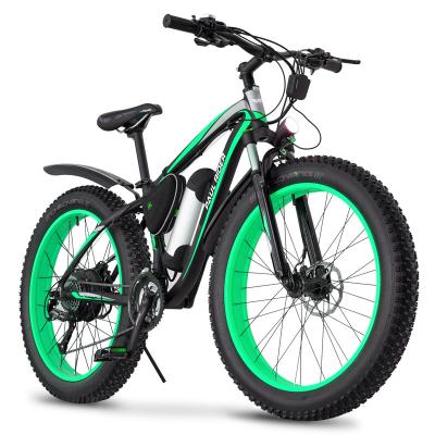 China Aluminum Alloy 10AH 26 Speed ​​48V 500W 1000W Full Suspension Fat Tire Bike 21 Inch Bisicletas Electrica Snow E Bike Electric Mountain for sale