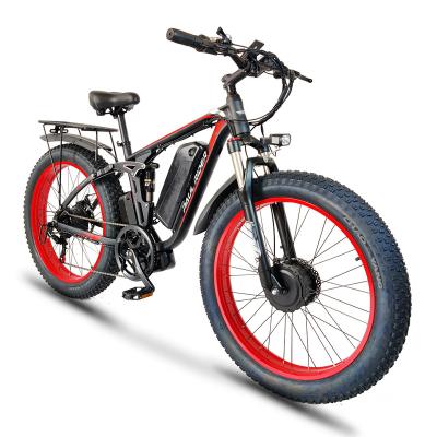 China Dual Motor Aluminum Alloy 48V 2000W 26 Inch Fat Tire Electric Cruiser Bicycle Electric Bike for sale